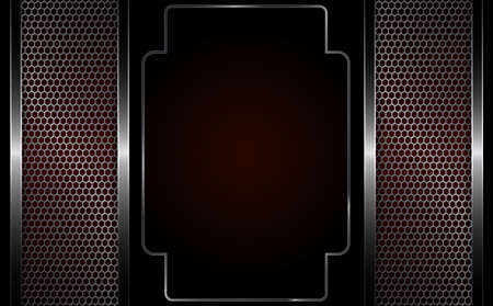 Composition with metal grills and rectangular shaped frame vector illustrationのイラスト素材