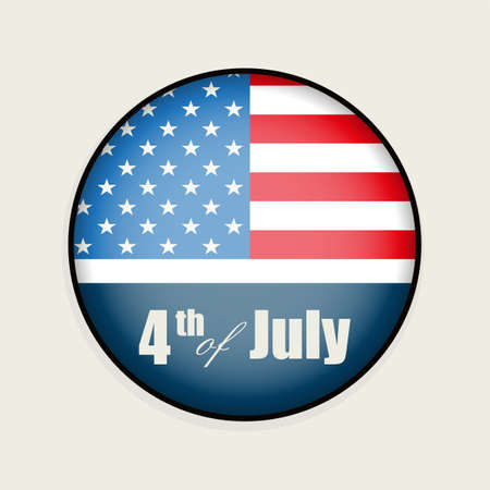 Round sign with the silhouette of the US flag.のイラスト素材