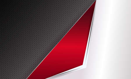 Geometric rippled background with white and red frames.のイラスト素材