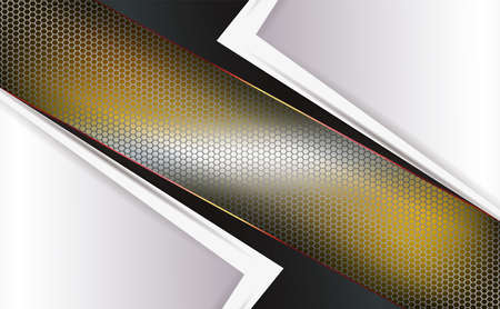 Geometric yellow background with a mesh frame and frames of white hue with arrows.のイラスト素材