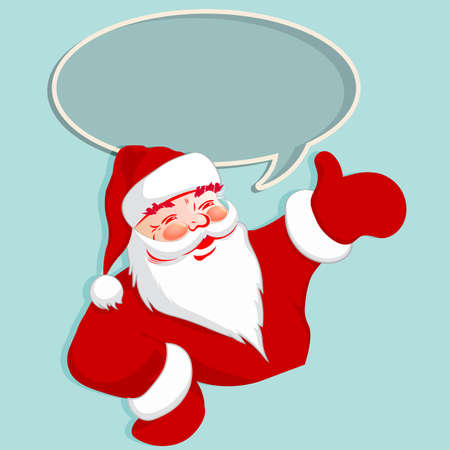 Silhouette of Santa Claus with oval frame, element for design.のイラスト素材