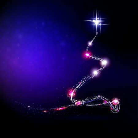 Christmas background with a silhouette of an abstract Christmas tree.のイラスト素材