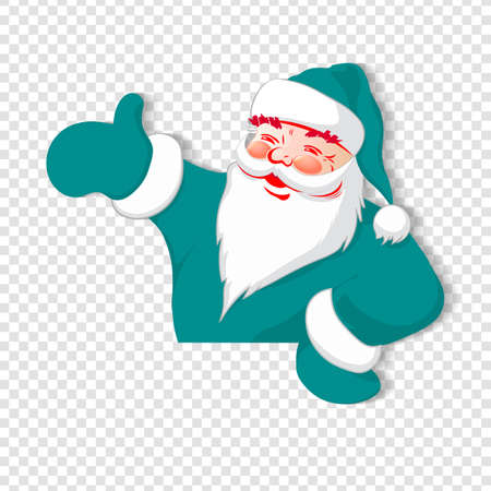 Christmas Santa Claus silhouette in turquoise color, design element.のイラスト素材
