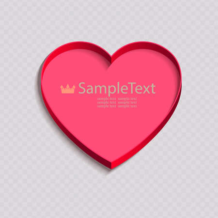 Composition from silhouette of pink delightful heart with a border, design element.のイラスト素材