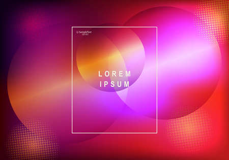 Geometric abstract background of red and purple hues with the silhouette of a set of circles.のイラスト素材