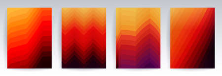 Geometric fire background, colorful halftone gradients, patterns set