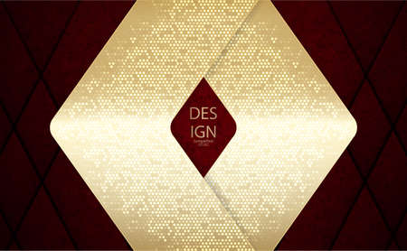 Abstract textural background of dark pink, burgundy color with gold framing like arrows.のイラスト素材