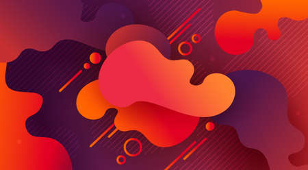 Purple abstract background with chaotically painted oval orange-colored shapes