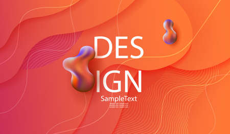 Orange light abstract background with chaotically painted oval shapes