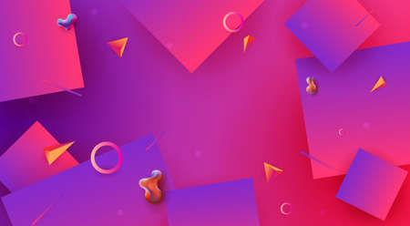 Blue with pink color abstract background with geometric shapesのイラスト素材