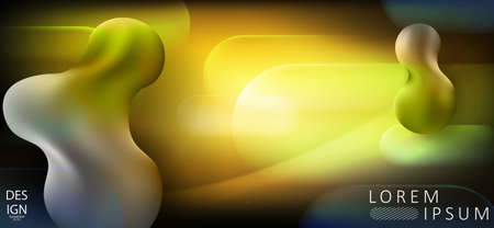 Graceful abstract yellow background with transparent oval shapesのイラスト素材