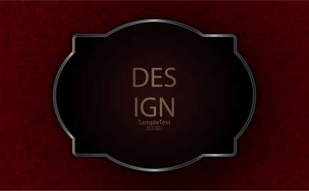Abstract dark maroon texture composition with a frame with a shiny border.のイラスト素材