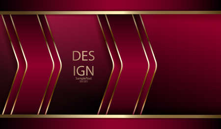 Abstract dark pink background with golden arrows and stripesのイラスト素材