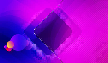 Abstract blue with violet color background with circles and square frameのイラスト素材