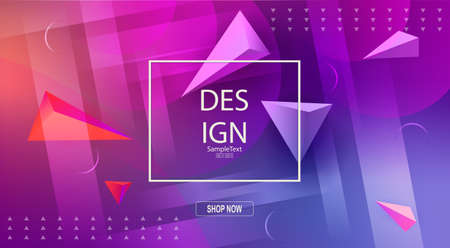 Abstract elegant violet color design with a set of triangles and circles.