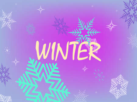 Christmas graceful light purple background with a set of randomly drawn gorgeous snowflakesのイラスト素材