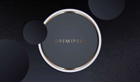 Gorgeous gray design with a round frame with a white rim and mosaic.のイラスト素材