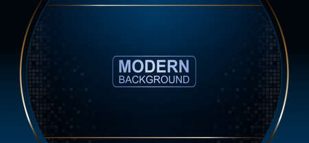 Dark blue background with oval frames on the sides with a delicate border of gold colorのイラスト素材