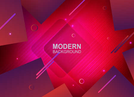 Pink saturated abstract design with a rhombus-like frame and purple-tinted squaresのイラスト素材