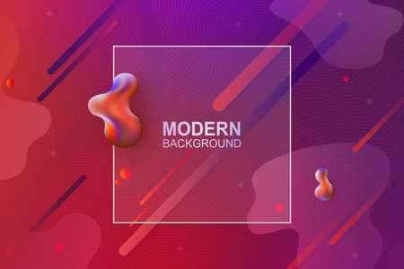 Abstract design with stripes, oval geometric shapes and small circles.のイラスト素材