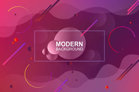 Abstract purple background with multi-colored stripes and small circles