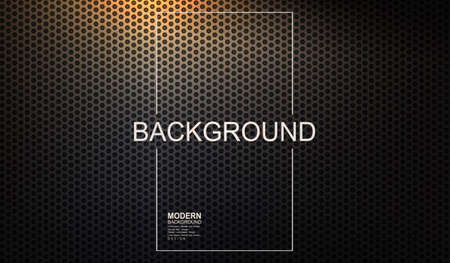 Beautiful dark design with a fine grid, on top of a yellow light backlightのイラスト素材