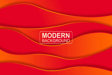 Abstract red with orange color background, smooth wavy shapes with gradient.のイラスト素材