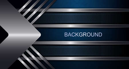 Textural background in blue, stripes and arrow in a metallic hue.のイラスト素材