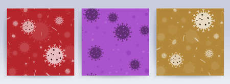 Seamless pattern with abstract silhouette of coronavirus elements. Sign of coronavirus COVID-2019