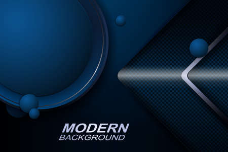 Blue design with a round frame with a thin metal border, balls and texture arrowのイラスト素材