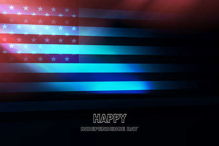 Abstract dark design with gradient and silhouette of america flagのイラスト素材