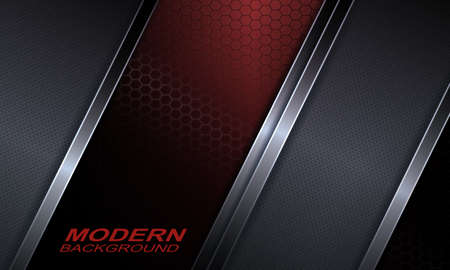 Red mesh design with a gradient, gray textural curtains drawn obliquelyのイラスト素材