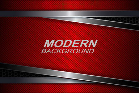 Mesh background with red textured frames with a metallic border.のイラスト素材