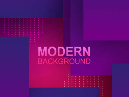 Abstract geometric pink design, squares with shadow and gradient in blue and purple hue