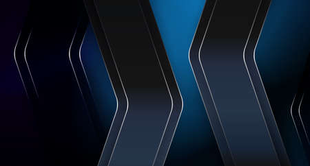 Abstract dark blue background, set of arrows with round corners, light edging
