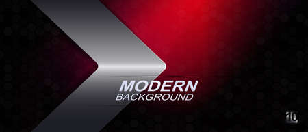 Abstract composition with a gradient of red shades, an arrow in a metallic colorのイラスト素材