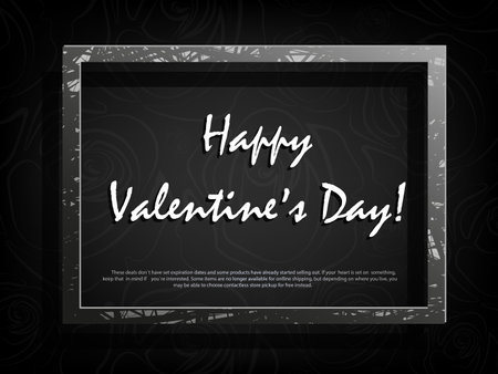 Black composition, textured rectangular frame in gray shade, dull silhouette of gray flowersのイラスト素材