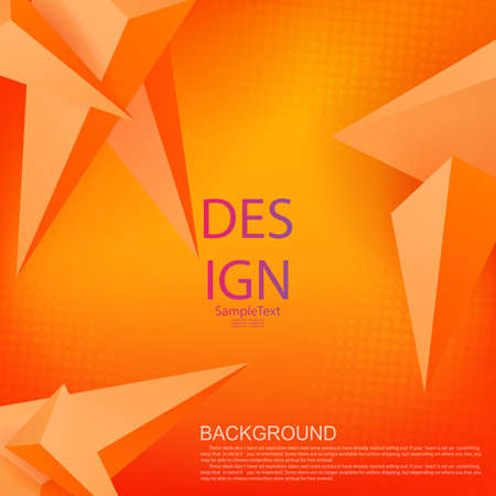 Orange composition with a gradient, volumetric triangles with a 3D effectのイラスト素材