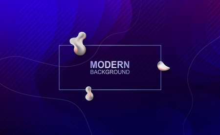 Blue gradient design, wavy curtains and lines, abstract oval light shapes.のイラスト素材