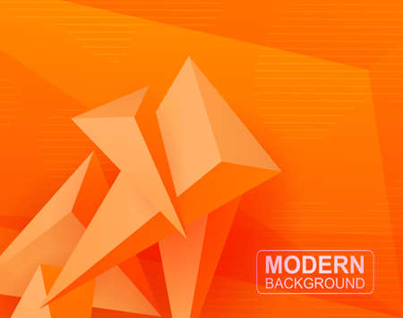 Geometric design in orange shade with 3d effect, randomly drawn triangular shapes.