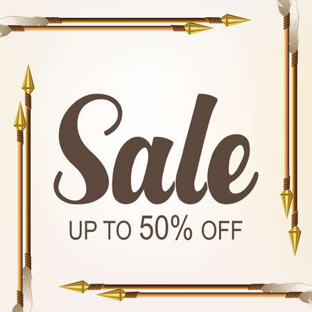 Arrow pattern, abstract square frame, gold tip, design component.のイラスト素材