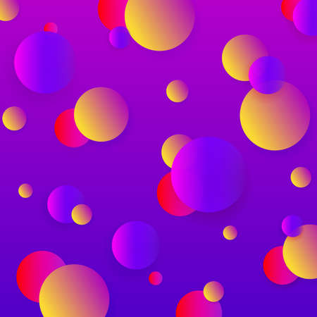 Blue gradient design, colored balls of different diameters.のイラスト素材