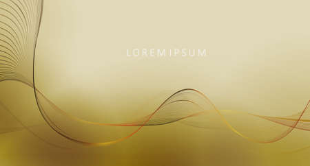 Abstract light illustration, isolated gorgeous golden hue wave patterns.のイラスト素材