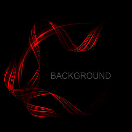 Wavy abstract pattern of red hue on a black backgroundのイラスト素材