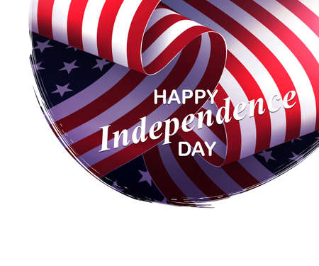 Composition of wavy USA flag, American national symbol.のイラスト素材