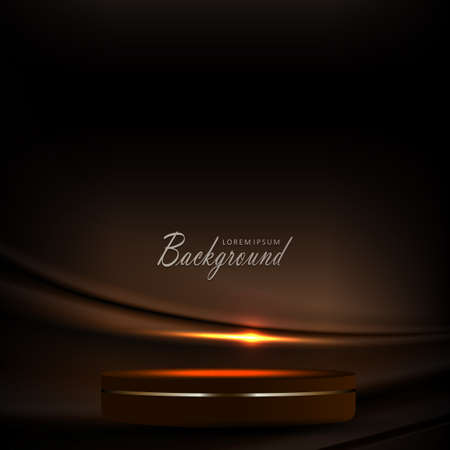 Isolated round podium on a dark background with bright glitter.のイラスト素材