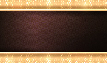 Texture design in brown, gold glitter border with mosaic.のイラスト素材