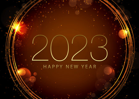 Round shiny frame in golden color with bright glitter.