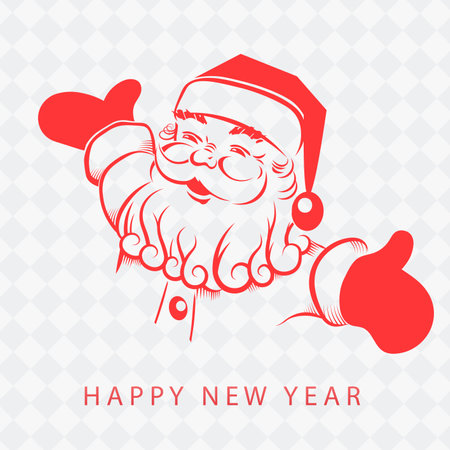 Isolated red silhouette of Santa Claus, Christmas design elementのイラスト素材