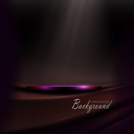 Abstract dark brown composition with round podium.のイラスト素材